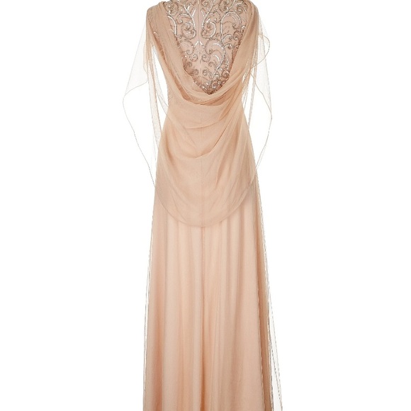 Frank Lyman Design tan Embellished Maxi Gown for Weddings - Picture 2 of 5